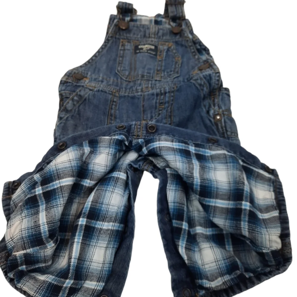 Oshkosh B'Gosh Genuine‎ Vestback Carpenter Style Denim Overalls Sz 6 Months Boys